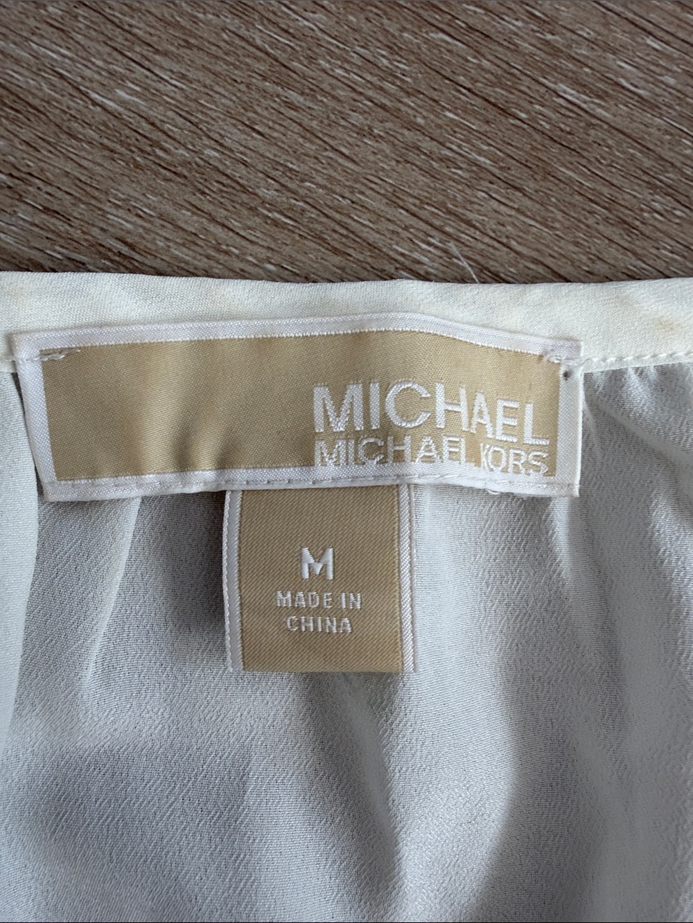 Michael Kors Cream Rounded-Neck Button-Accent Blouse - Picture 2 of 3